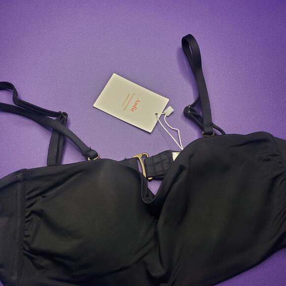 Andie Swim The Bora Bora Bandeau Bikini Top Black Women's Size Medium NEW - Picture 9 of 10